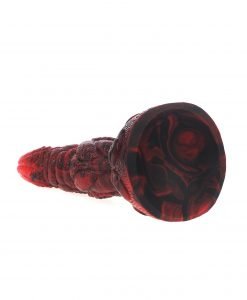 The Drodong Dragon Dildo photographed from a low angle emphasising its textured silicone form
