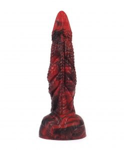 Rear view of the Drodong Dragon Dildo displaying the textured back and rounded suction base