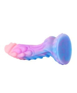 Rear view of the Fairy Dragon Dildo displaying the scalloped suction cup base and gradient