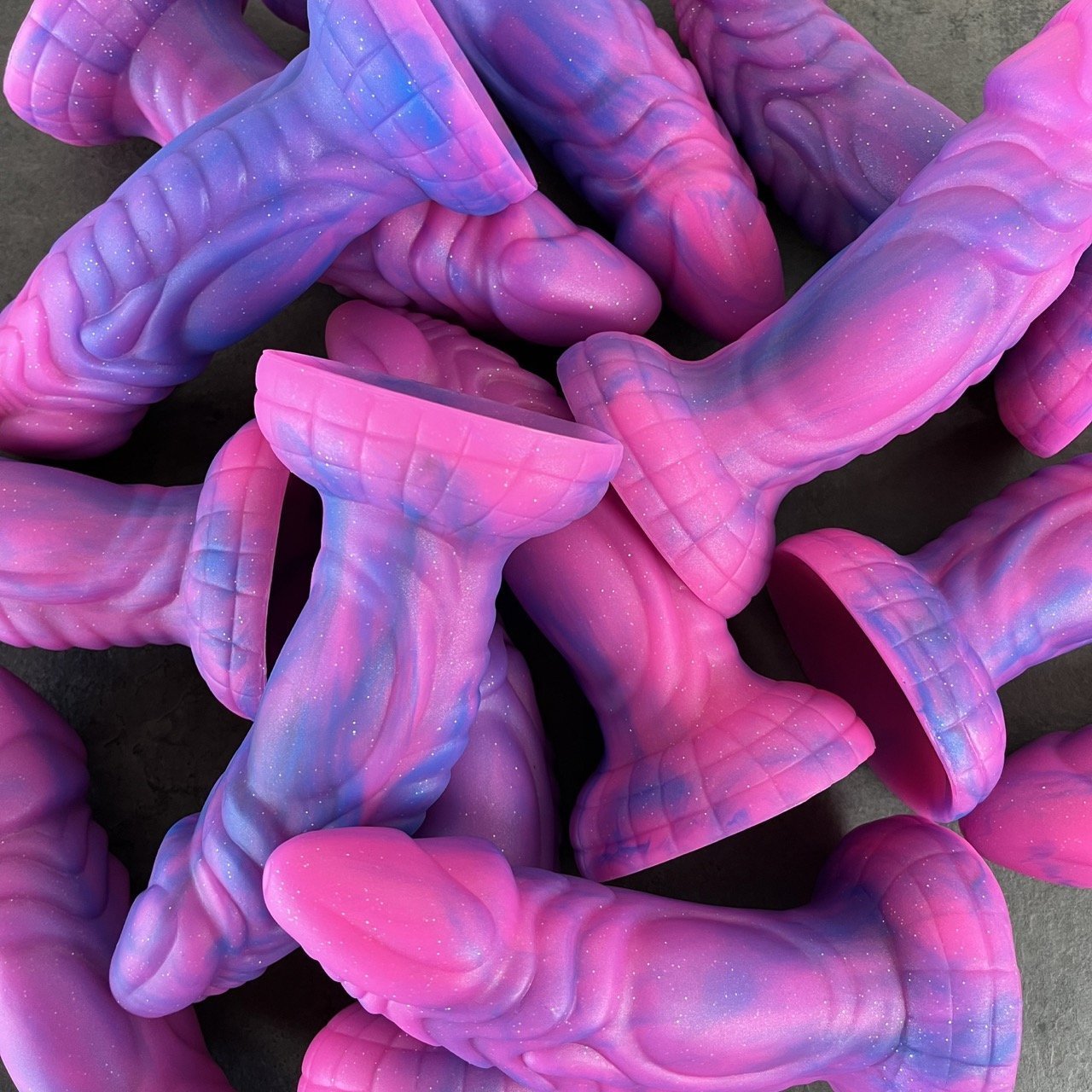 Roseus Pink Dragon Dildo third lifestyle photo showing suction cup base