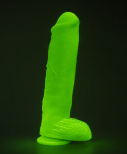 Three-quarter view of The Incredible Dong highlighting the veined texture and suction cup base