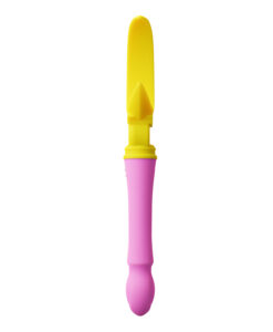 Three-quarter view of the Moon Wand Vibrator highlighting the bulbous handle and moon topper