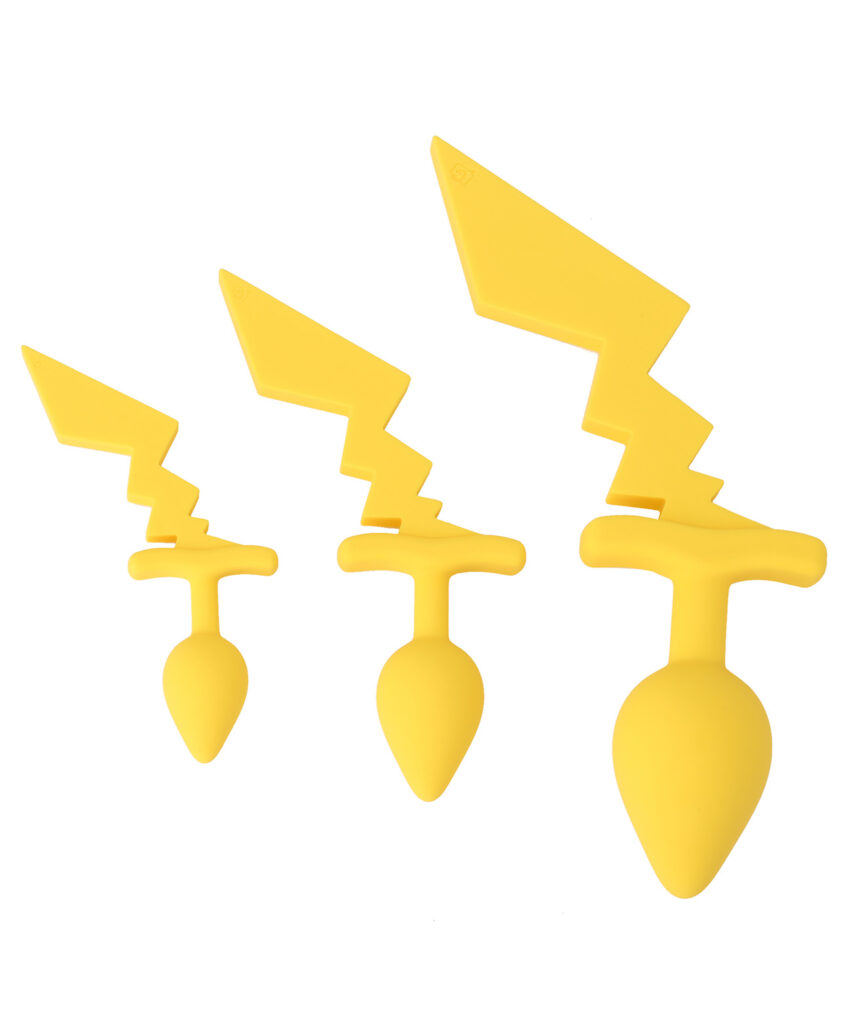 Front view of the Piky Plug showing the smooth yellow silicone and tapered plug shape