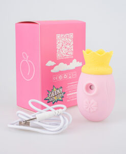 Bottom view of the Princess Peachy Stimulator showing the charging port and base