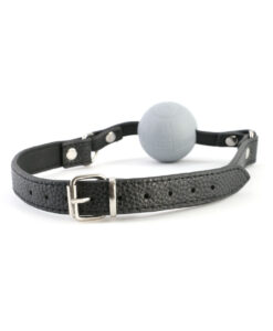 Close-up of the Space Station Ball Gag showing the satellite dish detail and metal D-ring hardware