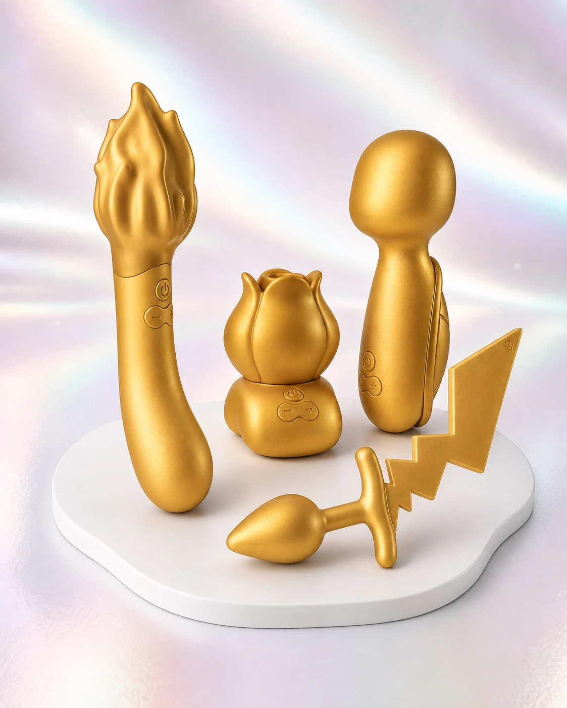 Four shiny gold Pokemoan products